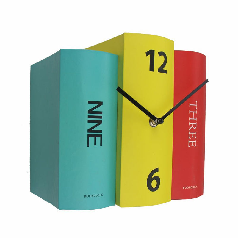 Open Book Silent Desk Clock 21cm