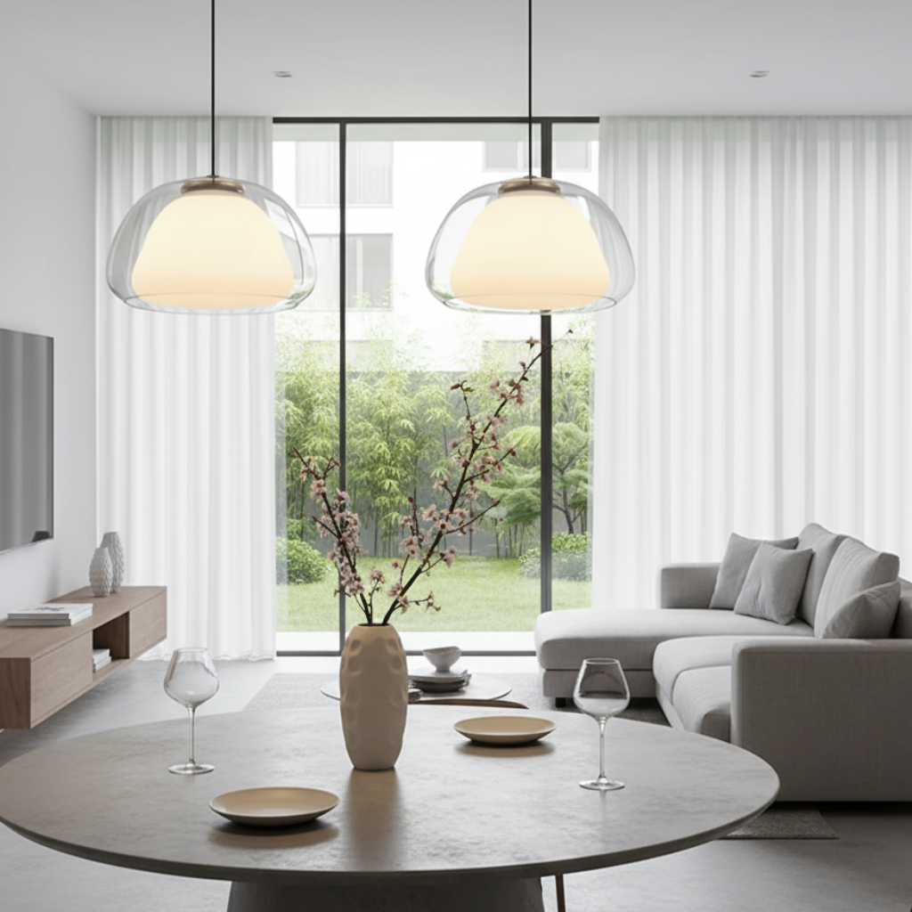 Tinted Glass Dome Pendant Light