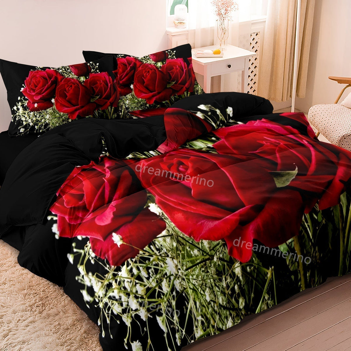 Romantic Rose Cotton Duvet Set