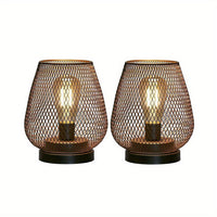 Mesh Shade Table Lamp Pair
