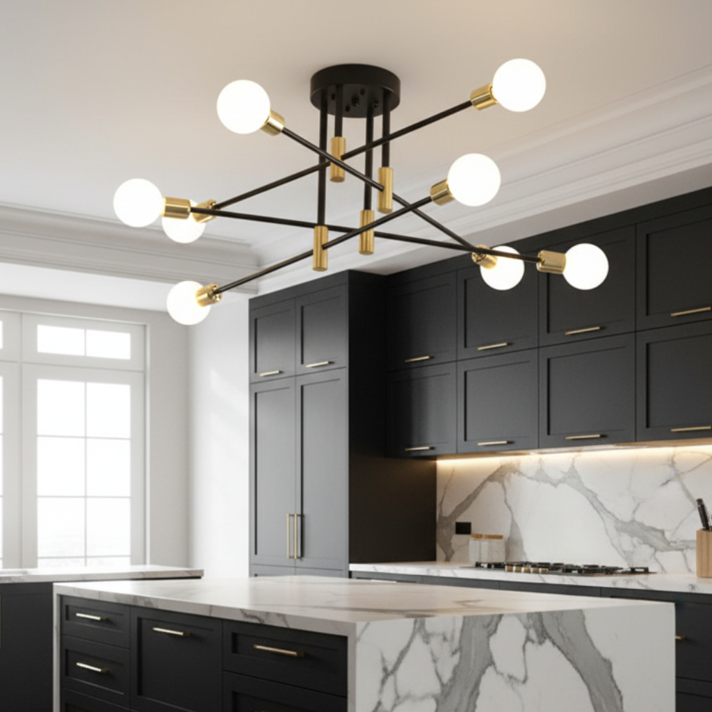Axon Two-Tone Semi-Flush Ceiling Light