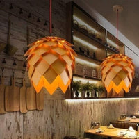 Pine Cone Wood Pendant Light 38-45cm