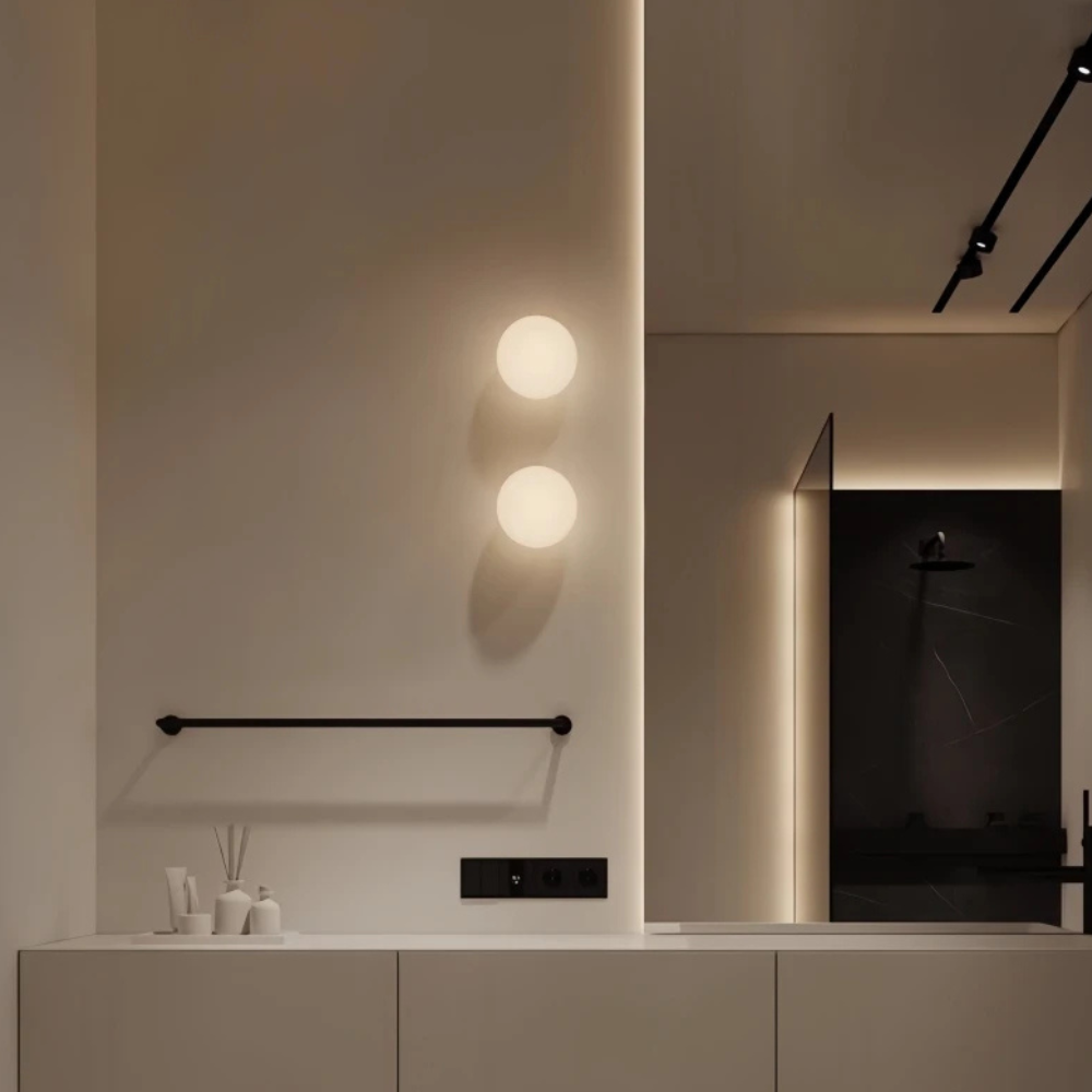 Solstice Milk Glass Wall Light