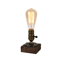 Iron and Pine Bulb Table Lamp 13cm