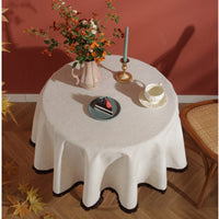 Linen Blend Tassel Tablecloth