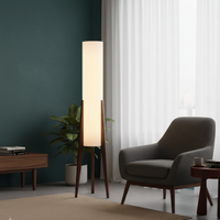 Nordic Walnut Reading Floor Lamp 127cm