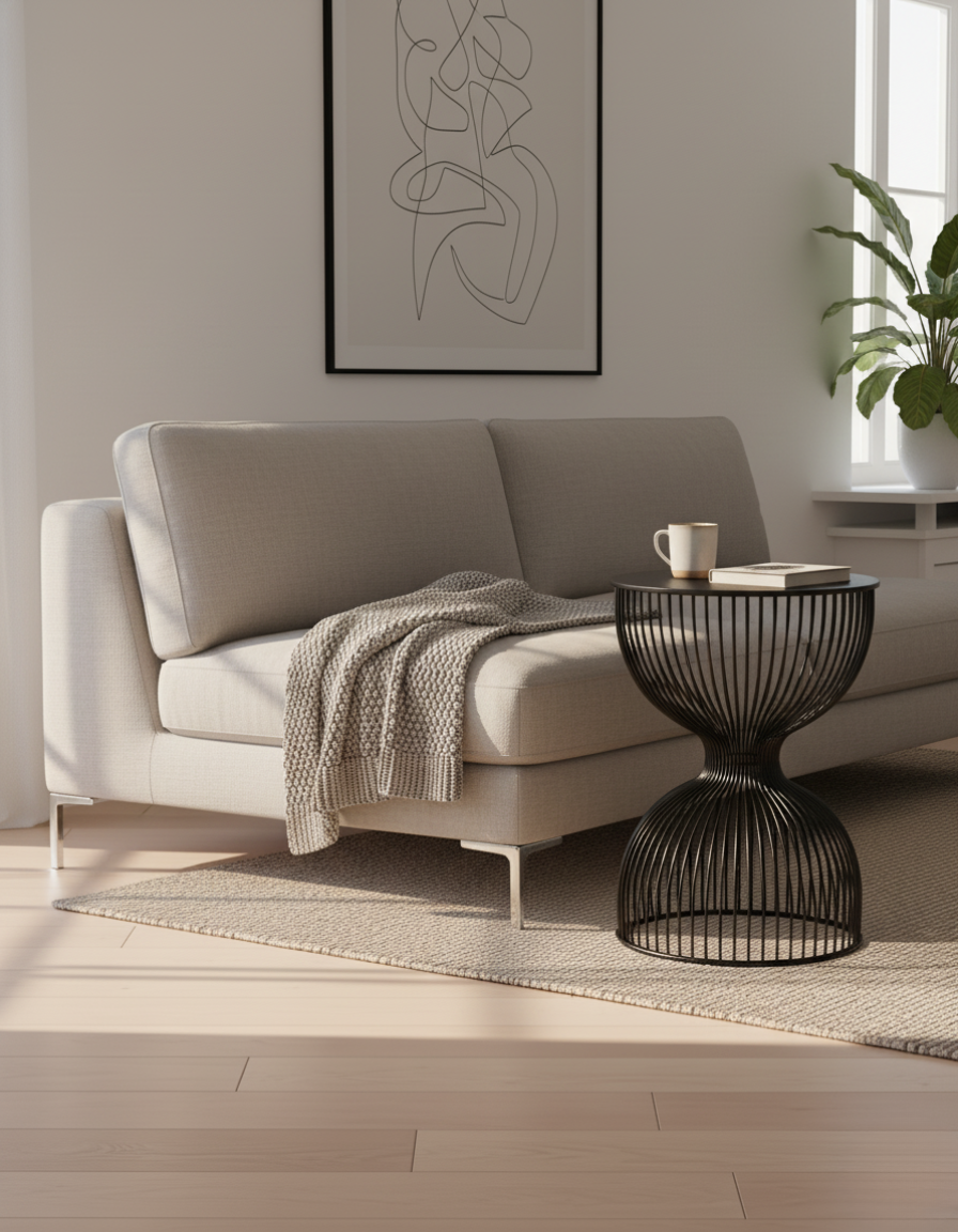 Arka Hourglass Metal Side Table
