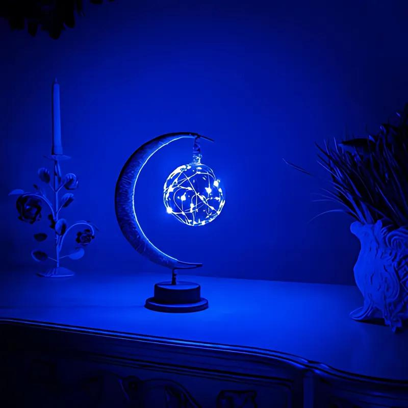 Glass Battery Table Lamp 27cm
