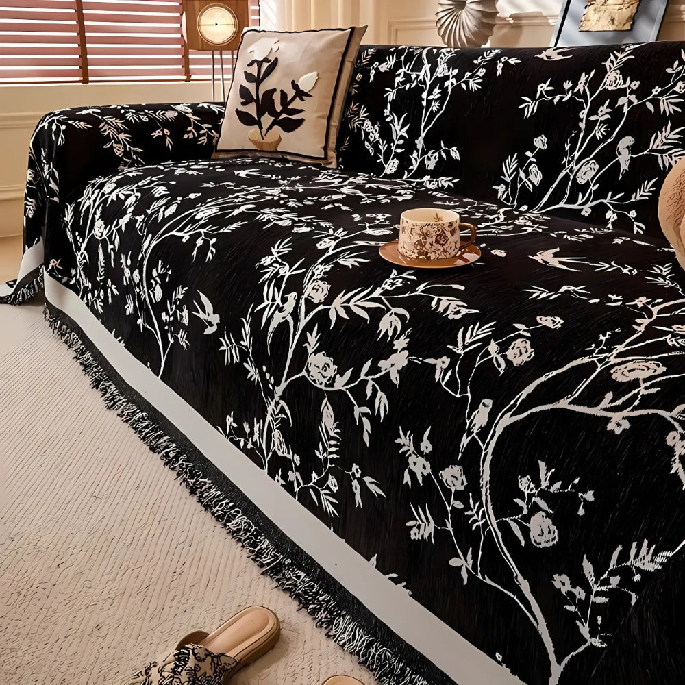 Ormel Floral Chenille Sofa Cover
