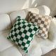 Checkerboard Faux Fur Cushion Cover