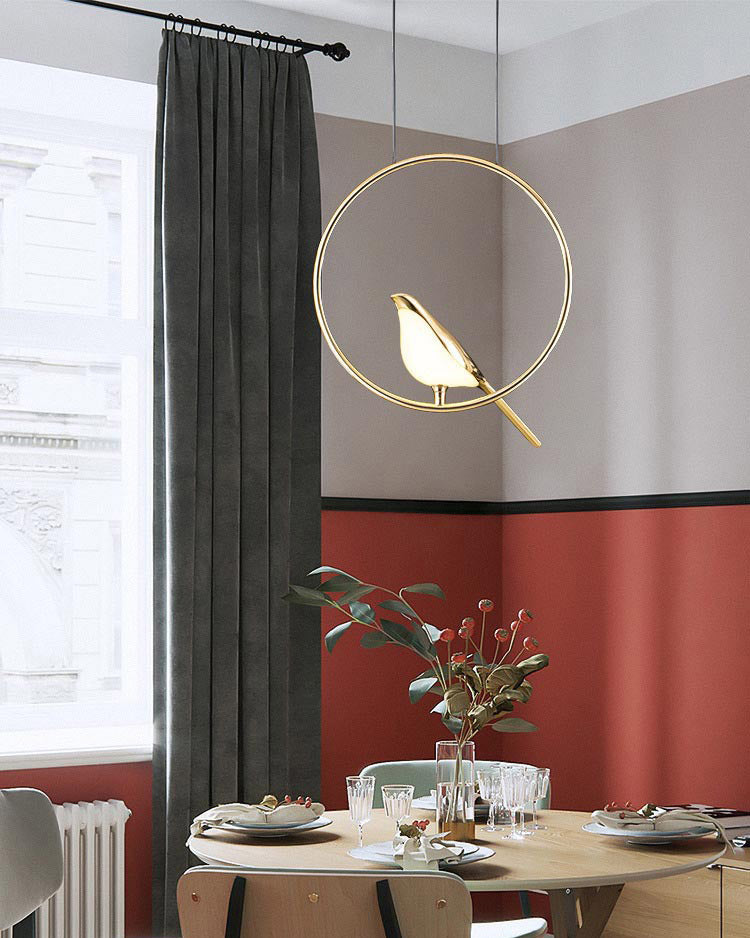 Bird Form Metal Pendant Light 150cm