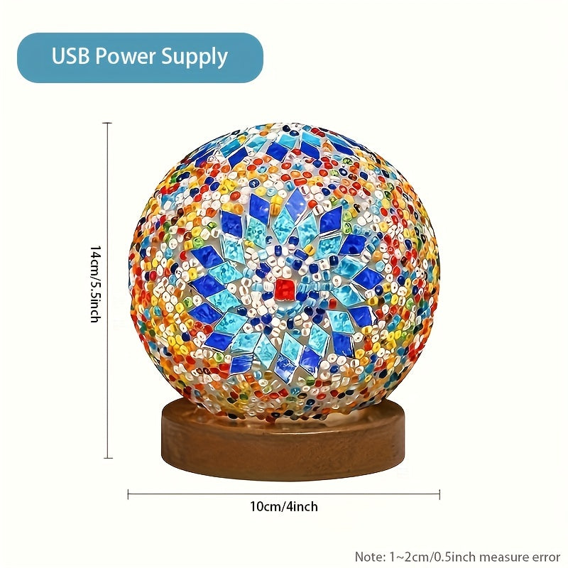 Mosaic Glass Globe Table Lamp
