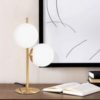 Brass and Opal Globe Table Lamp