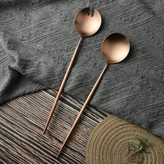 Rose Gold Steel Salad Servers 29.5cm