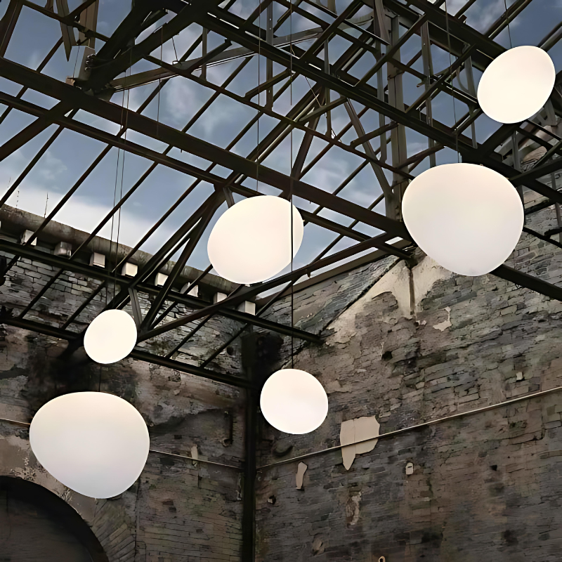 Glass Pebble Pendant Light
