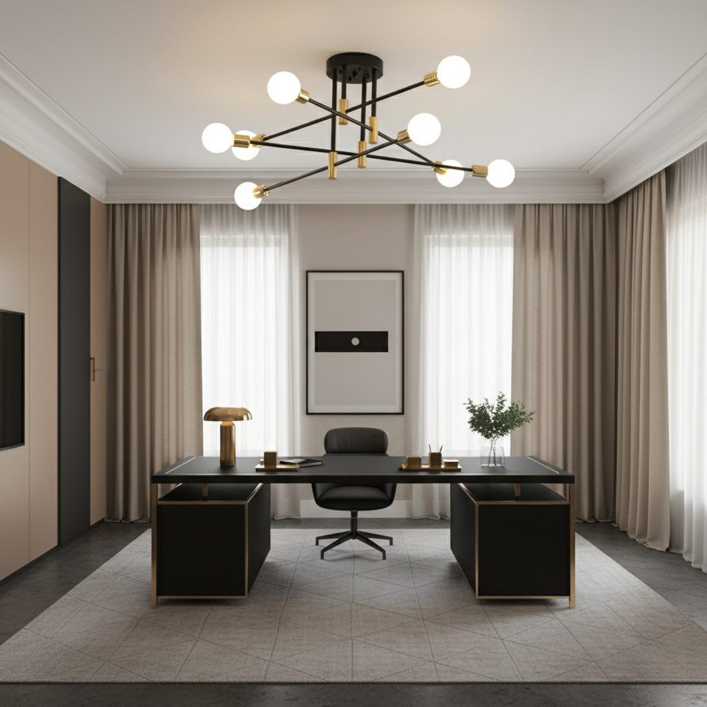 Axon Two-Tone Semi-Flush Ceiling Light