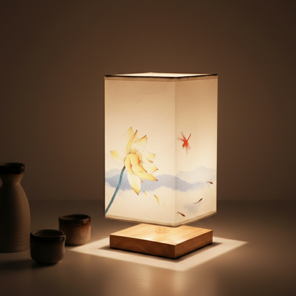 Bamboo & Fabric Table Lamp