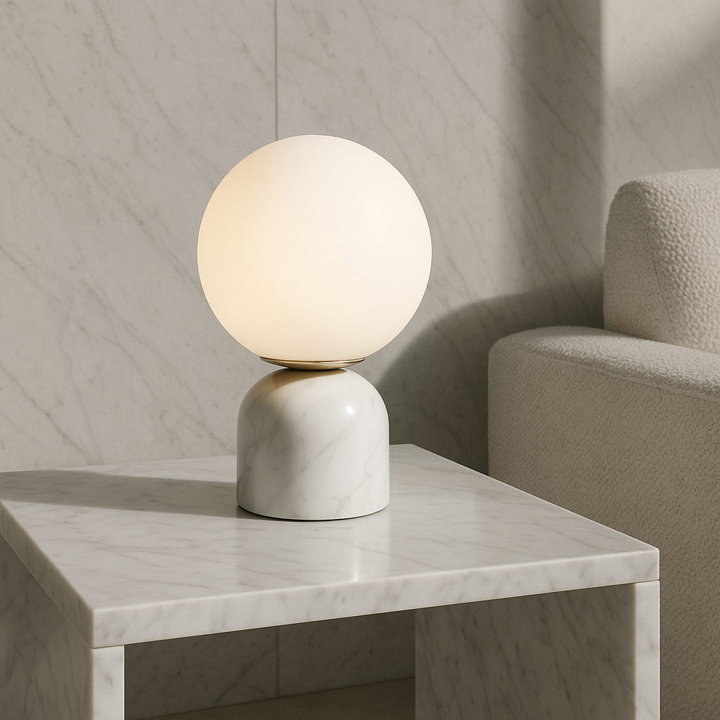 Marble and Glass Table Lamp 23cm
