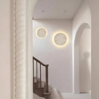 Stone Effect Round Wall Light