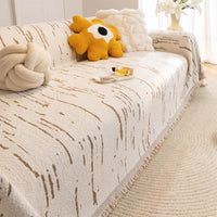 Driftwood Jacquard Tassel Sofa Cover
