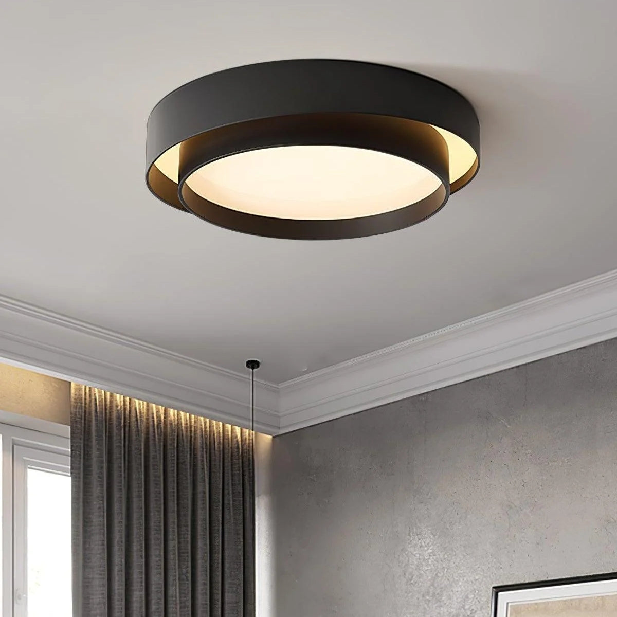 Deep Drum Iron Ceiling Light, White
