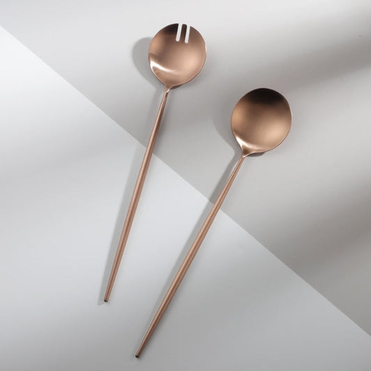 Rose Gold Steel Salad Servers 29.5cm