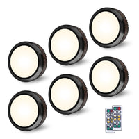 Remote-Control LED Puck Lights, Set of Six
