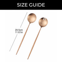 Rose Gold Steel Salad Servers 29.5cm