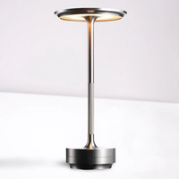 Rotating metal cordless desk lamp