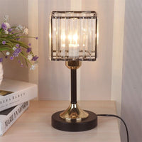 Crystal table lamp lit