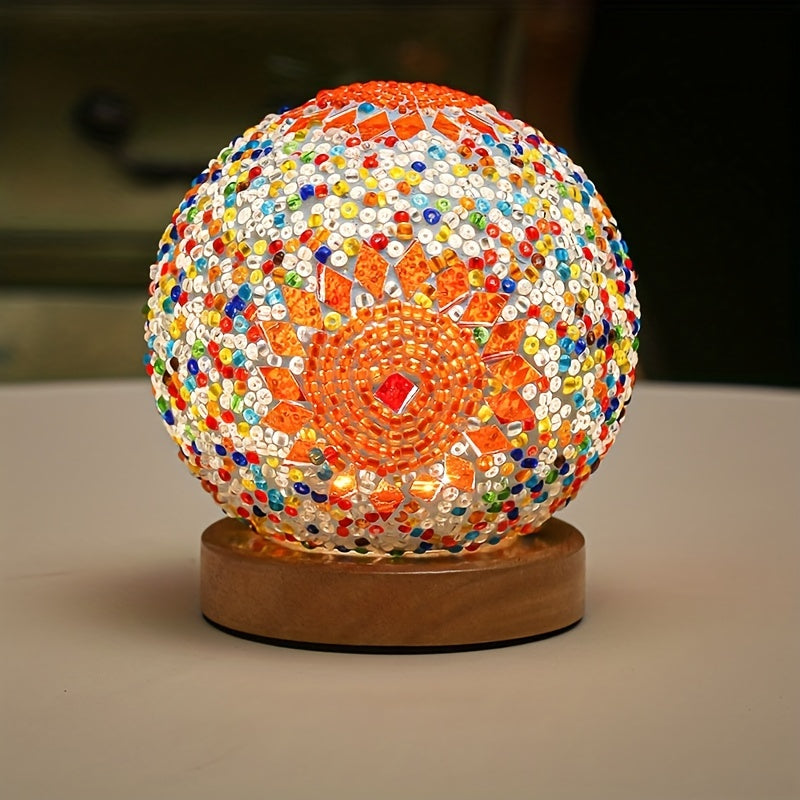 Mosaic Glass Globe Table Lamp