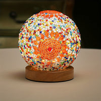 Mosaic Glass Globe Table Lamp