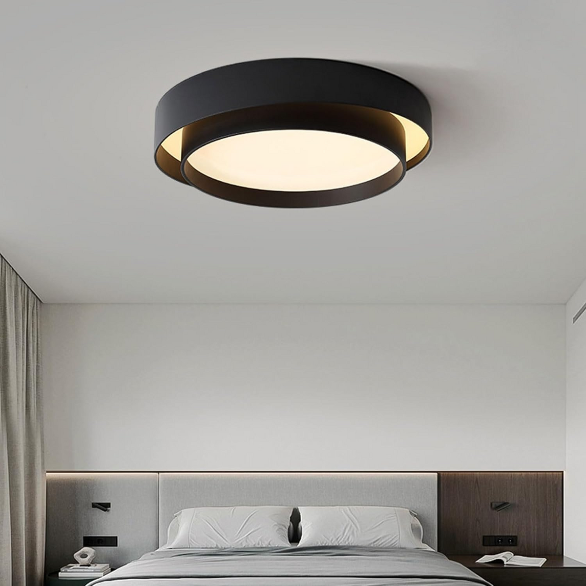 Deep Drum Iron Ceiling Light, White