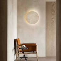 Stone Effect Round Wall Light