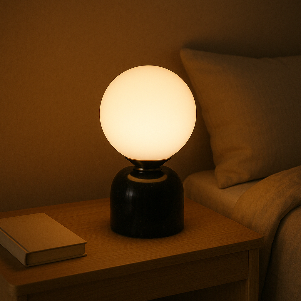 Marble and Glass Table Lamp 23cm