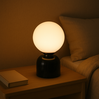 Marble and Glass Table Lamp 23cm