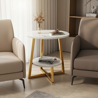 Two-Tier Metal Side Table 40cm