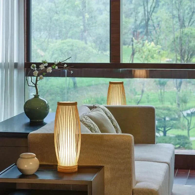 Japanese Bamboo Table Lamp