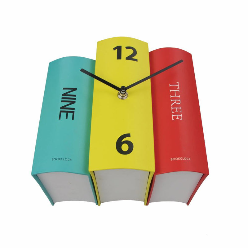 Open Book Silent Desk Clock 21cm