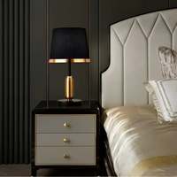 Black and Gold Fabric Table Lamp