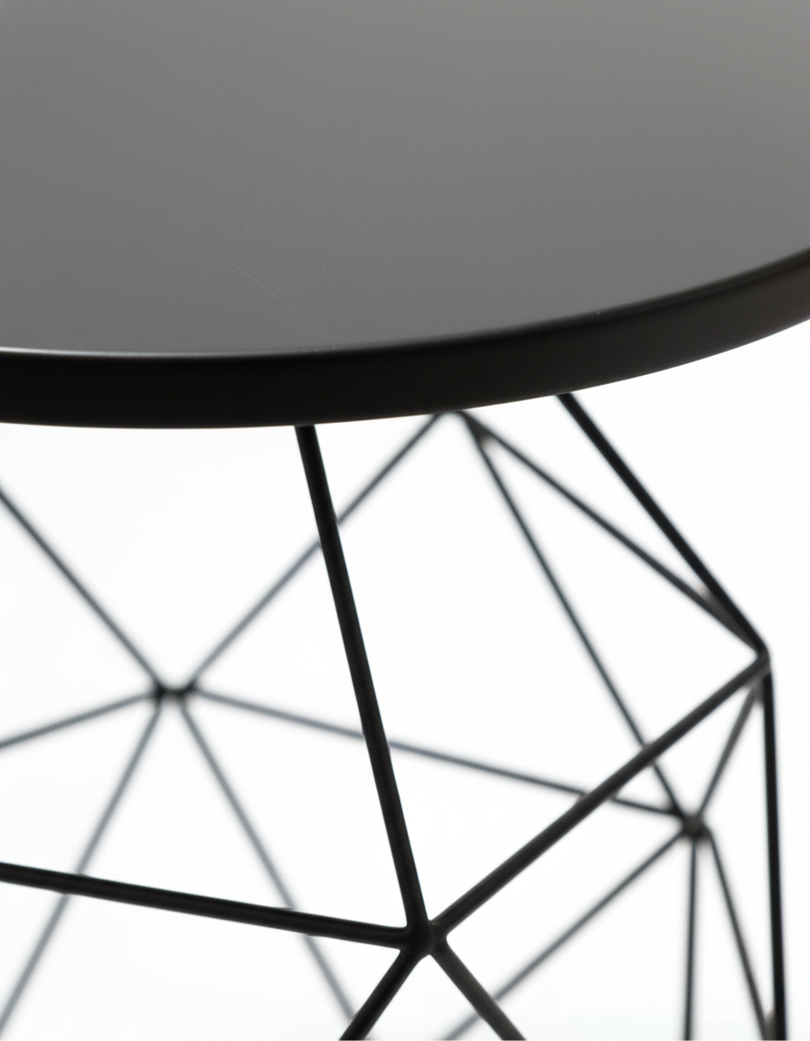 Linea Black Iron Side Table 40cm