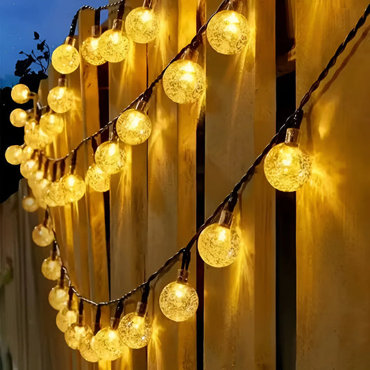 Crackle Glass Solar String Lights