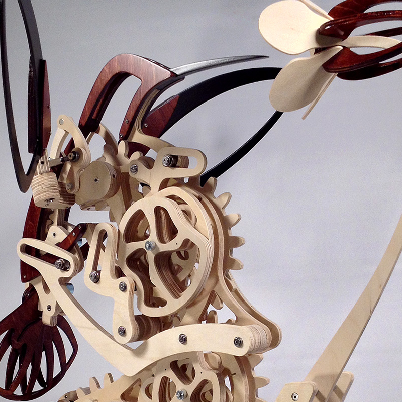 Balancing Wooden Hummingbird Sculpture