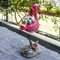 Reclining Flamingo Garden Statue