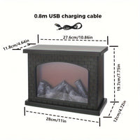 Flameless LED Fireplace Lantern