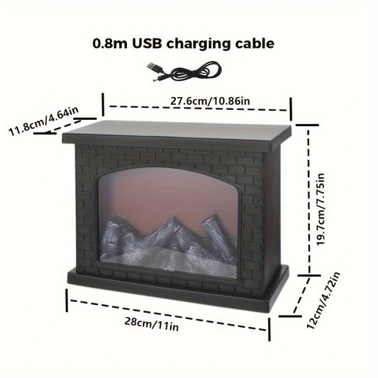 Flameless LED Fireplace Lantern