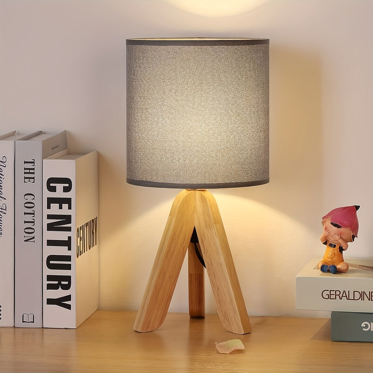 Wooden Tripod Table Lamp 39cm
