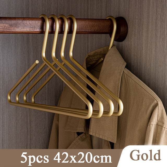 Solid Metal Clothes Hangers, Set of Five
