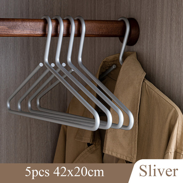 Solid Metal Clothes Hangers, Set of Five