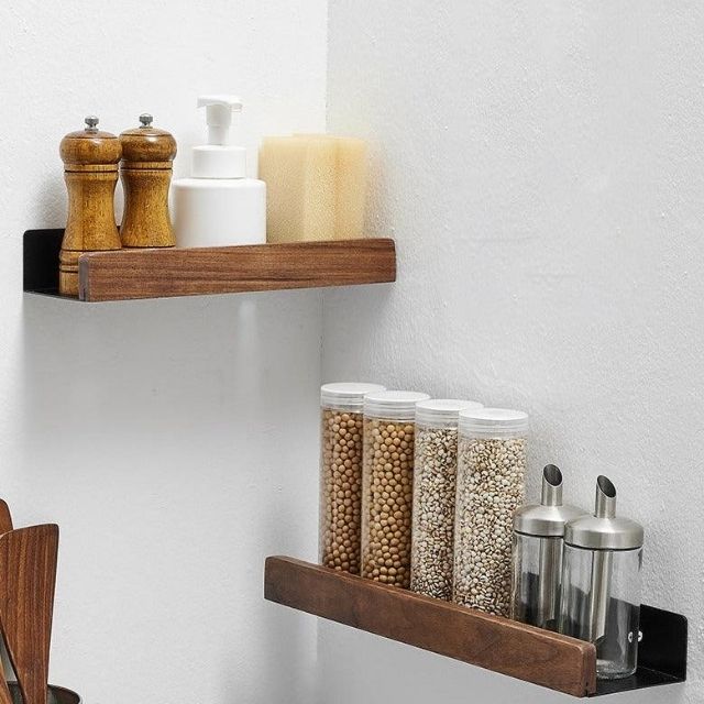 Solid Wood Bathroom Shelf